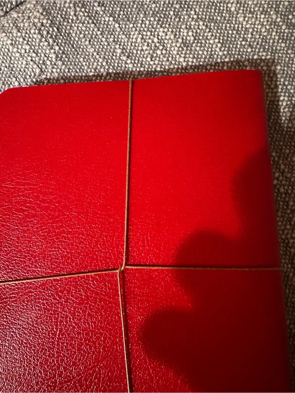 “Bieffe”red leather set of 3 notebooks hand made in Italy